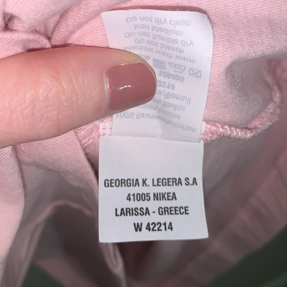 GEORGIA K.  pink cotton shortsleeved T-shirt Sz XL/14 scoop neck Made in Greece - Picture 7 of 7